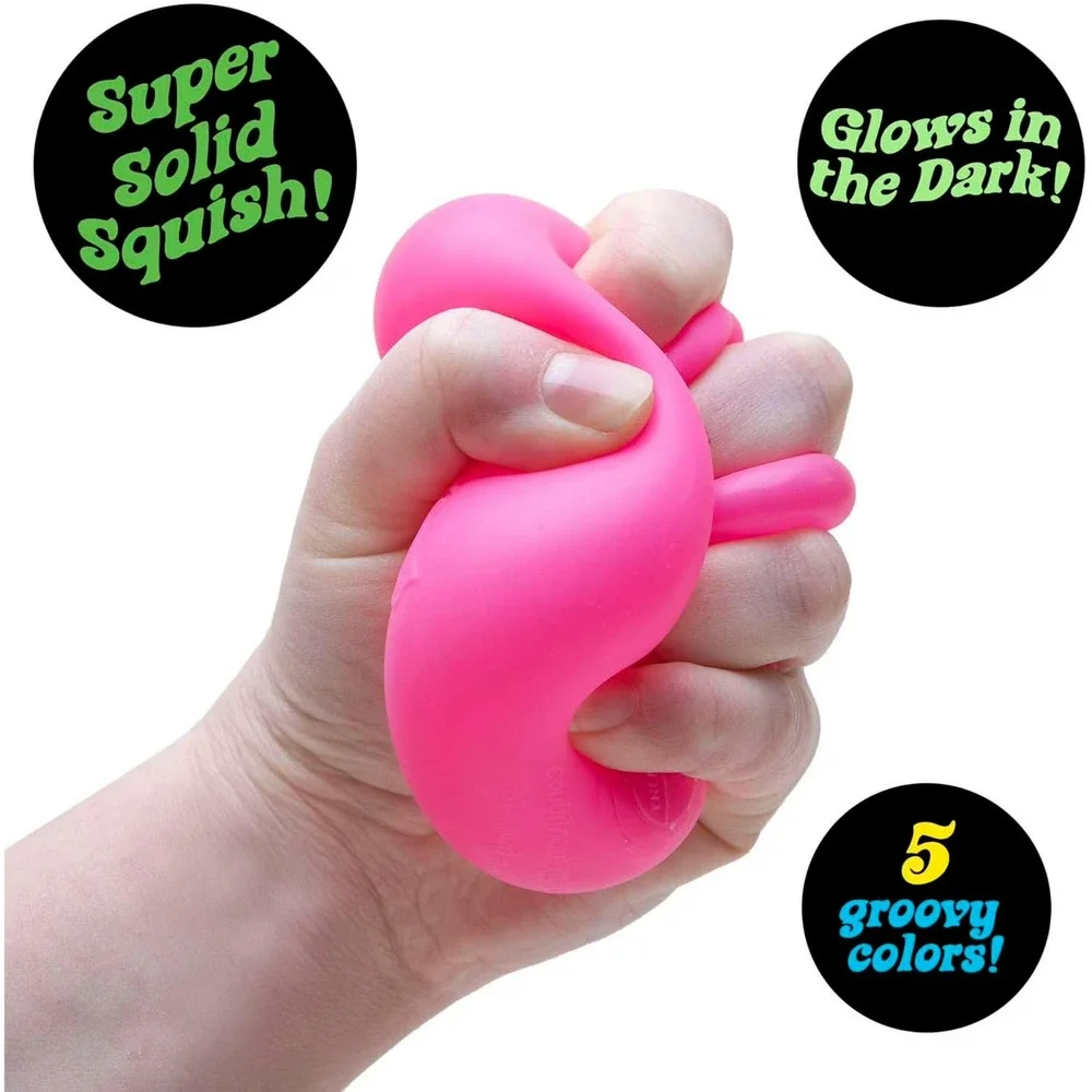Schylling NeeDoh Nice Cube GLOW Orange Squishy Sensory Fidget Toy Viral New 2026